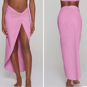 Skims Pink swim maxi skirt
